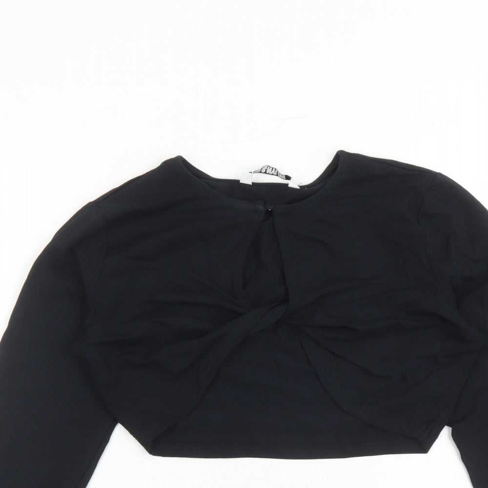 Womens UK Size L Only Black Cropped T-Shirt