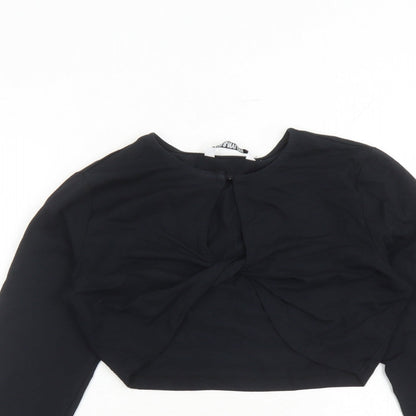 Womens UK Size L Only Black Cropped T-Shirt
