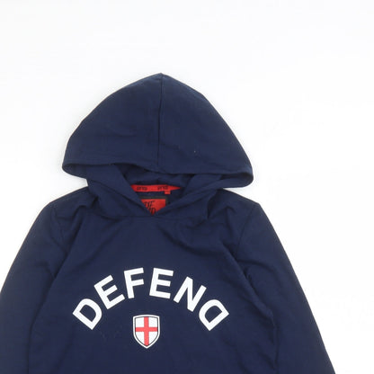 DFNd Boys Blue Cotton Pullover Hoodie Size 11-12 Years Pullover - England Football Defend
