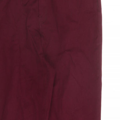 Denim & Co. Womens Red Cotton Skinny Jeans Size 14 L29 in Regular Zip