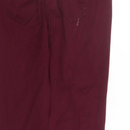 Denim & Co. Womens Red Cotton Skinny Jeans Size 14 L29 in Regular Zip