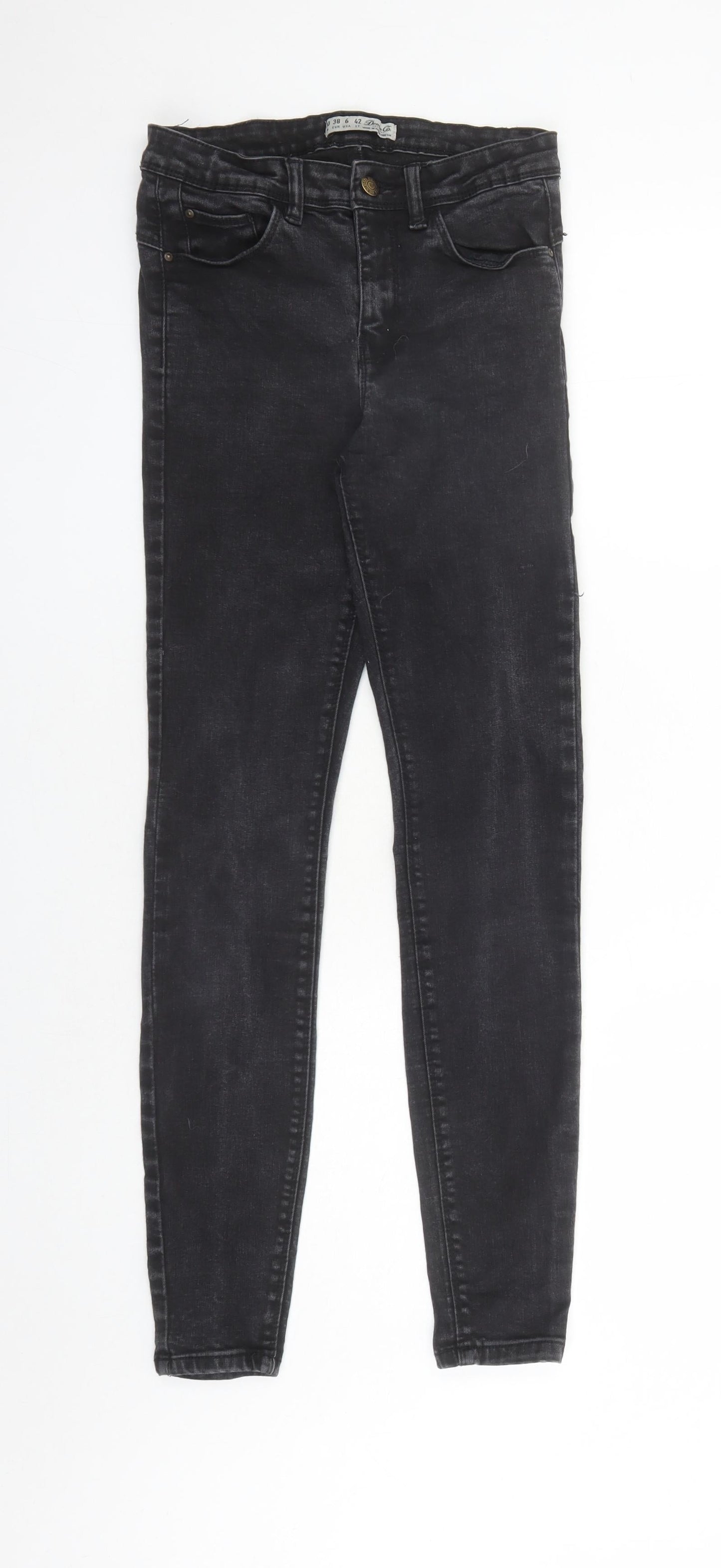Denim & Co. Womens Black Cotton Skinny Jeans Size 10 L28 in Regular Zip - Pockets