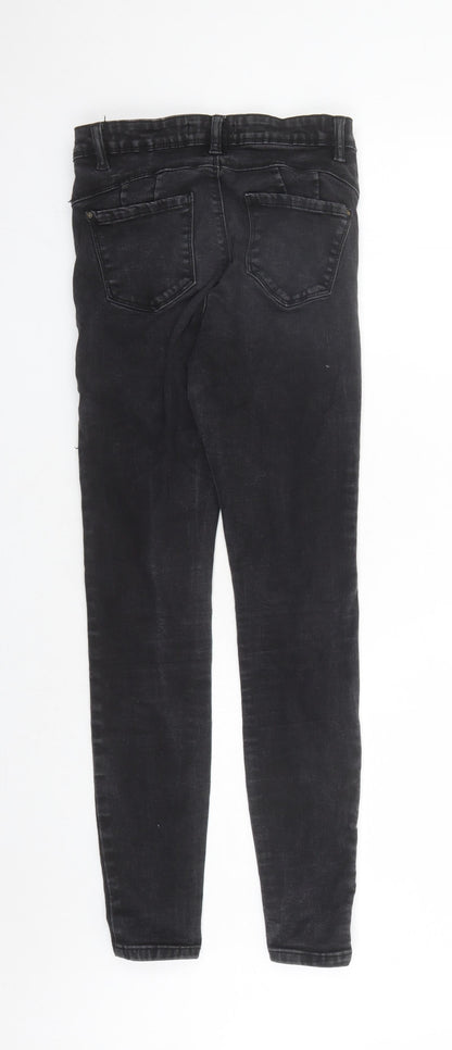 Denim & Co. Womens Black Cotton Skinny Jeans Size 10 L28 in Regular Zip - Pockets