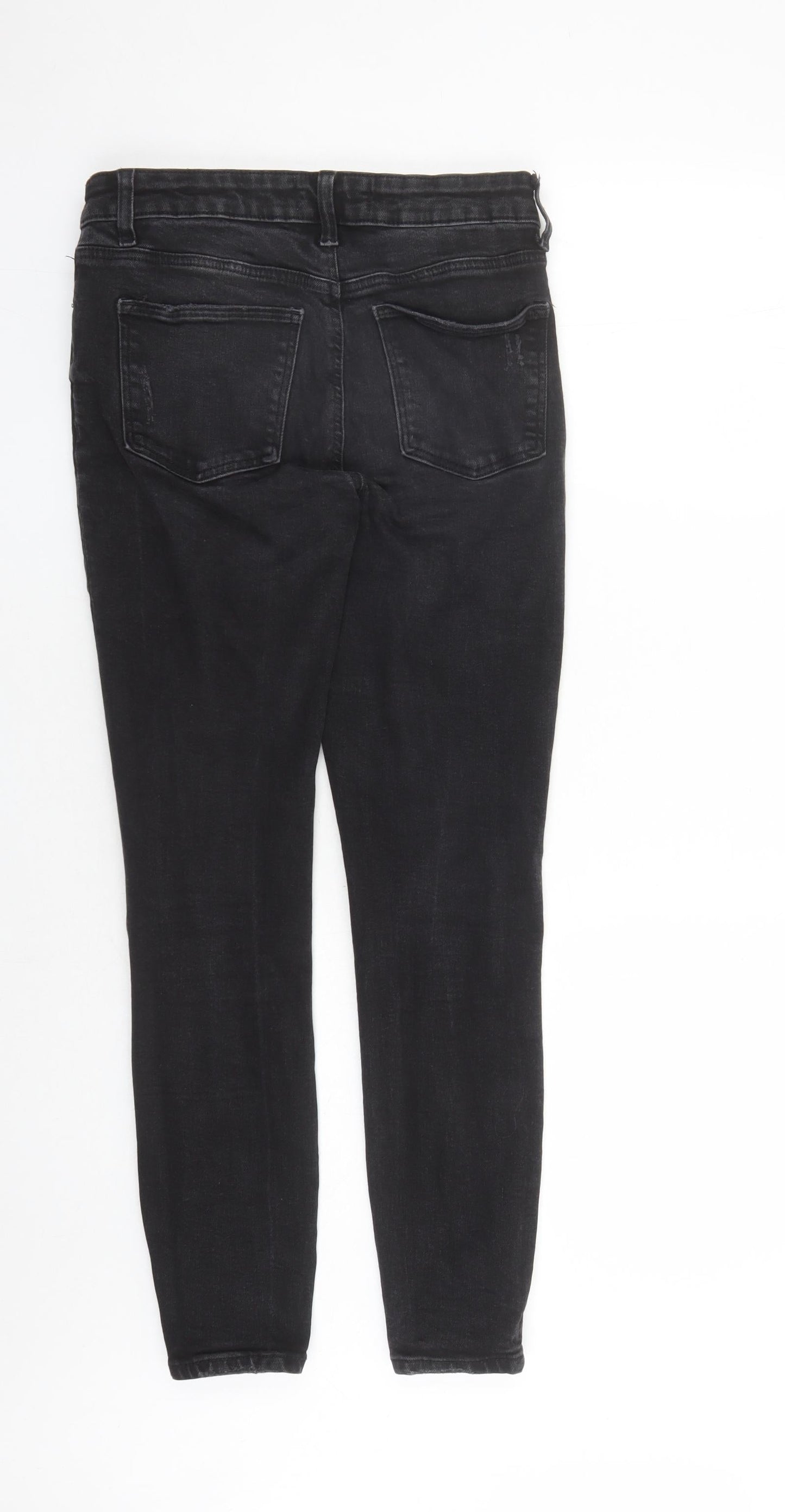 Denim & Co. Womens Black Cotton Skinny Jeans Size 12 L27 in Regular Zip - Pockets