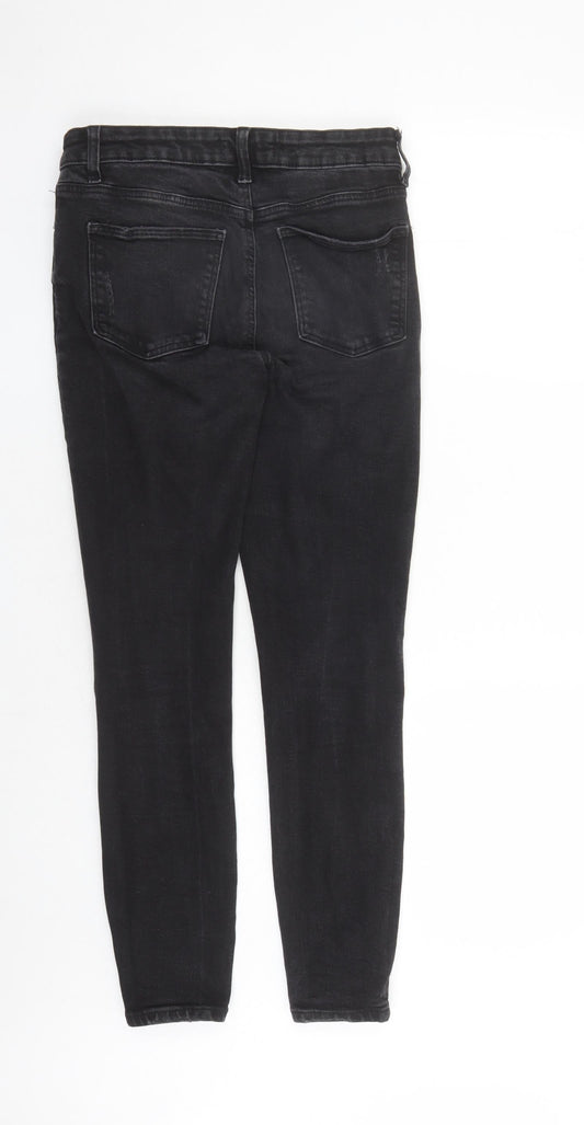 Denim & Co. Womens Black Cotton Skinny Jeans Size 12 L27 in Regular Zip - Pockets