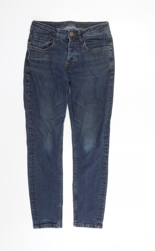 Denim & Co. Mens Blue Cotton Straight Jeans Size 30 in L27 in Regular Button - Pockets