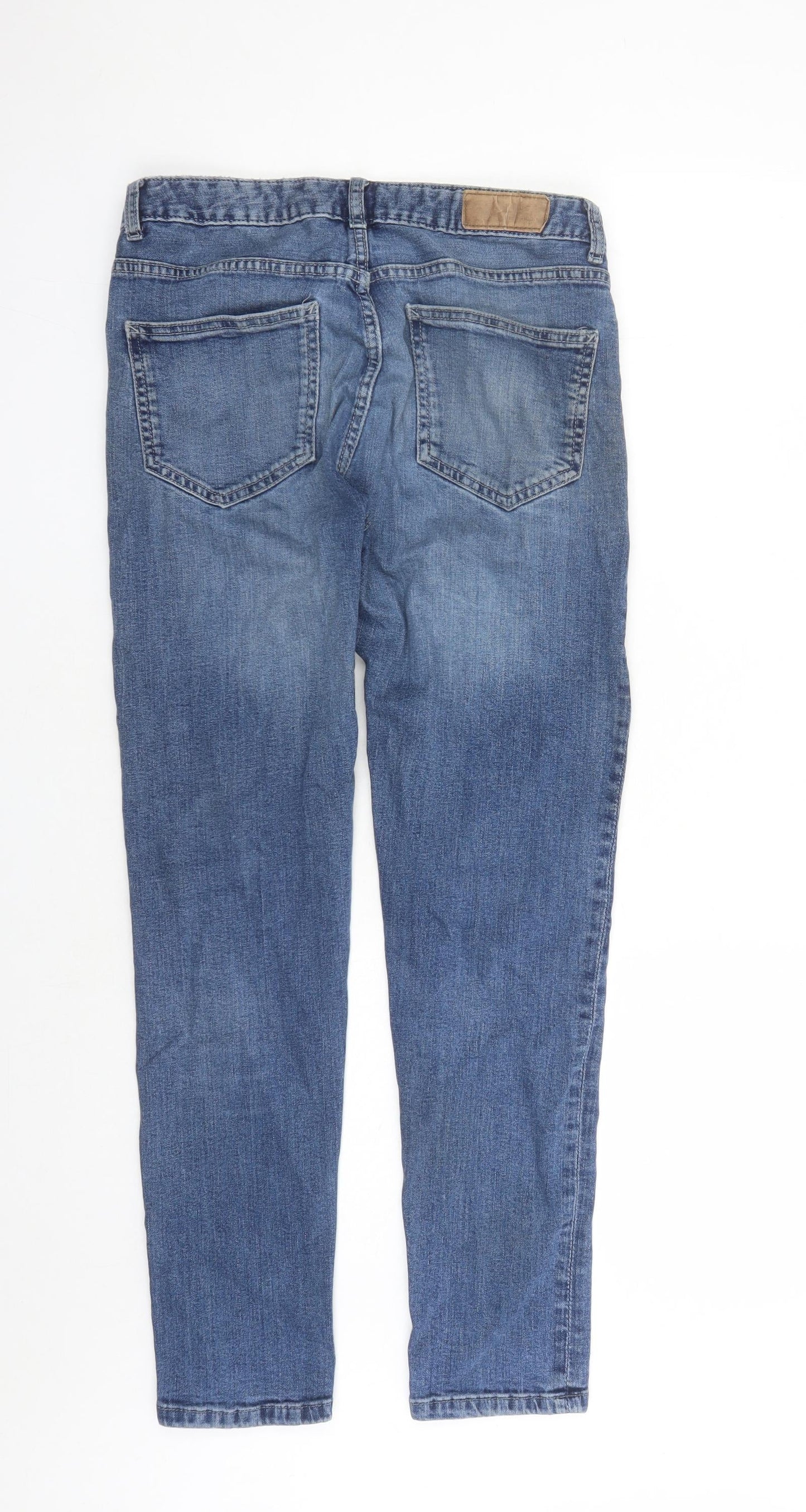 Denim & Co. Mens Blue Cotton Straight Jeans Size 30 in L28 in Regular Button - Pockets