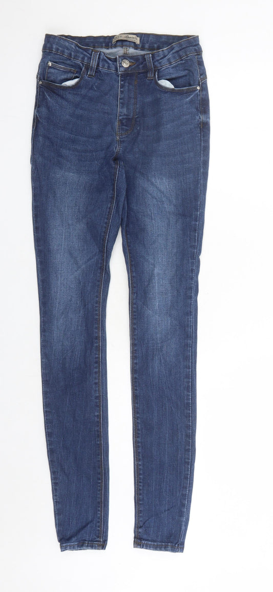 Denim & Co. Womens Blue Cotton Skinny Jeans Size 10 L31 in Regular Zip - Pockets