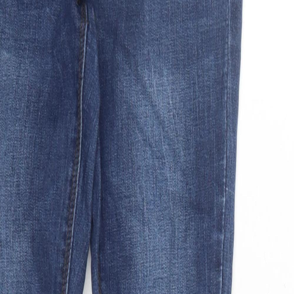Denim & Co. Womens Blue Cotton Skinny Jeans Size 10 L31 in Regular Zip - Pockets