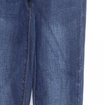 Denim & Co. Womens Blue Cotton Skinny Jeans Size 10 L31 in Regular Zip - Pockets