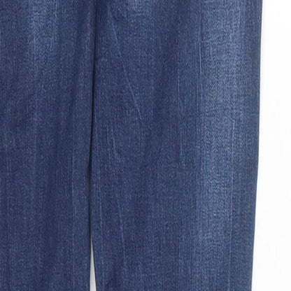 Denim & Co. Womens Blue Cotton Skinny Jeans Size 10 L31 in Regular Zip - Pockets