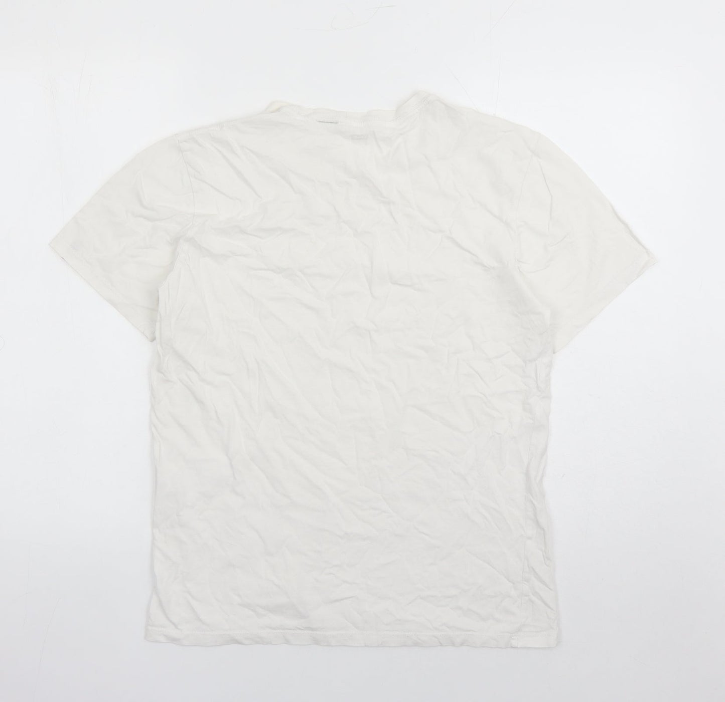 Levi's Mens White Polyester T-Shirt Size M Crew Neck