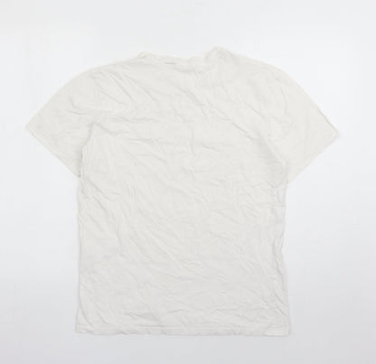 Levi's Mens White Polyester T-Shirt Size M Crew Neck