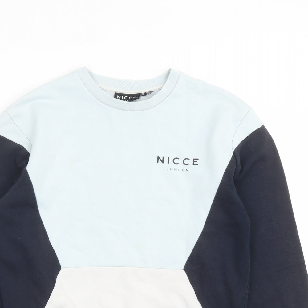 Mens UK Size XS NICCE London Blue Pullover Sweatshirt