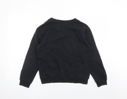 Lonsdale Womens Black Cotton Pullover Sweatshirt Size 8 Pullover