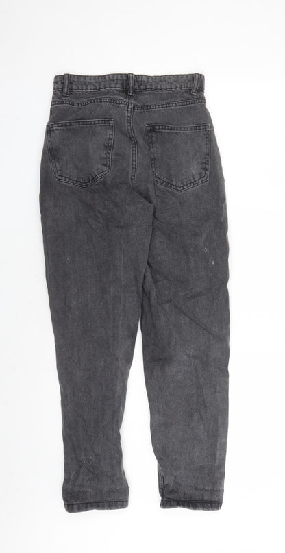 Denim & Co. Womens Grey Cotton Straight Jeans Size 6 L27 in Regular Zip