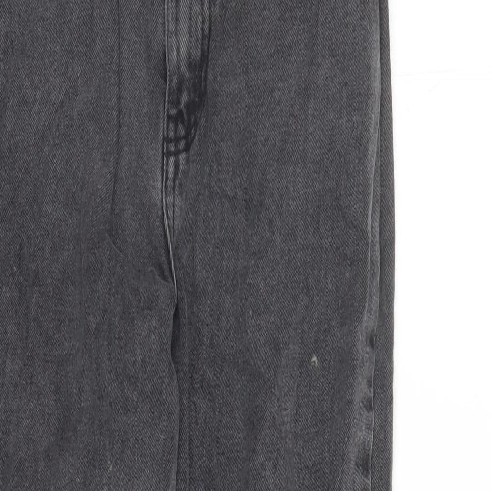 Denim & Co. Womens Grey Cotton Straight Jeans Size 6 L27 in Regular Zip