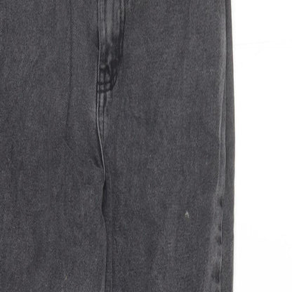 Denim & Co. Womens Grey Cotton Straight Jeans Size 6 L27 in Regular Zip