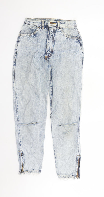 Boogle Womens Blue Cotton Straight Jeans Size 26 in L25 in Regular Zip - Zip Detail On Ankle