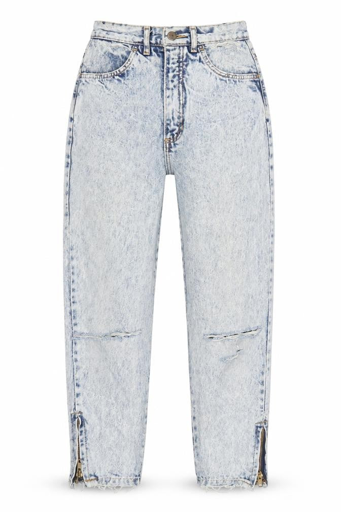 Boogle Womens Blue Cotton Straight Jeans Size 26 in L25 in Regular Zip - Zip Detail On Ankle