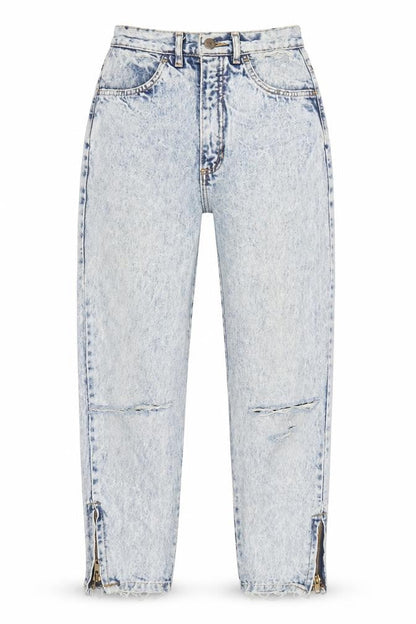 Boogle Womens Blue Cotton Straight Jeans Size 26 in L25 in Regular Zip - Zip Detail On Ankle