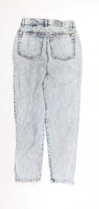 Boogle Womens Blue Cotton Straight Jeans Size 26 in L25 in Regular Zip - Zip Detail On Ankle