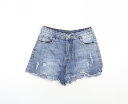 Current Air Womens Blue Cotton Culotte Shorts Size 10 L3 in Regular Zip - Pockets