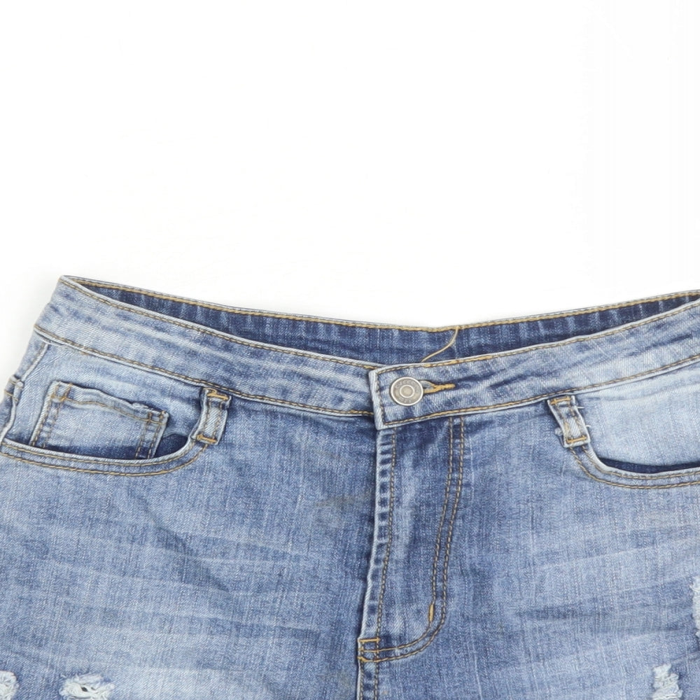 Current Air Womens Blue Cotton Culotte Shorts Size 10 L3 in Regular Zip - Pockets