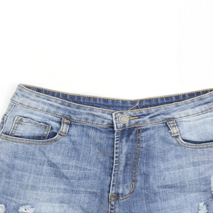 Current Air Womens Blue Cotton Culotte Shorts Size 10 L3 in Regular Zip - Pockets