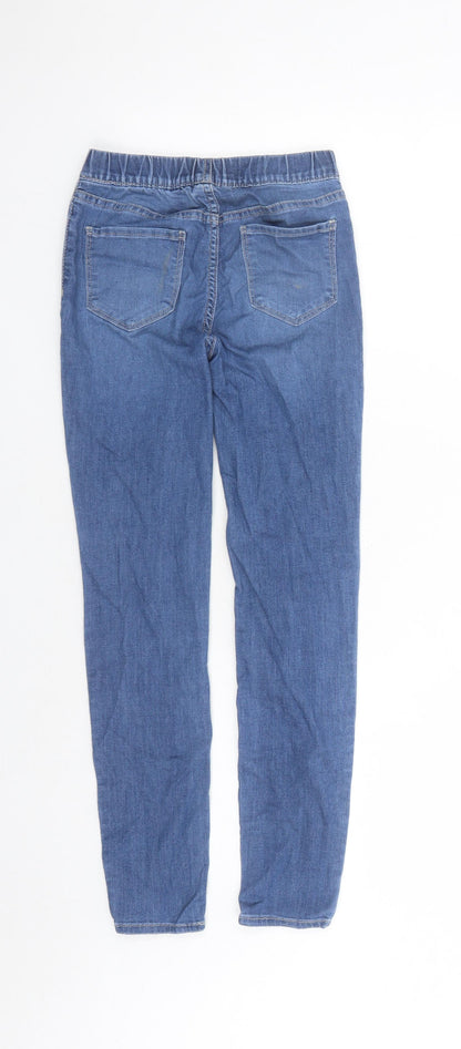 H&M Girls Blue Cotton Jegging Jeans Size S L24 in Regular - Elasticated Waist