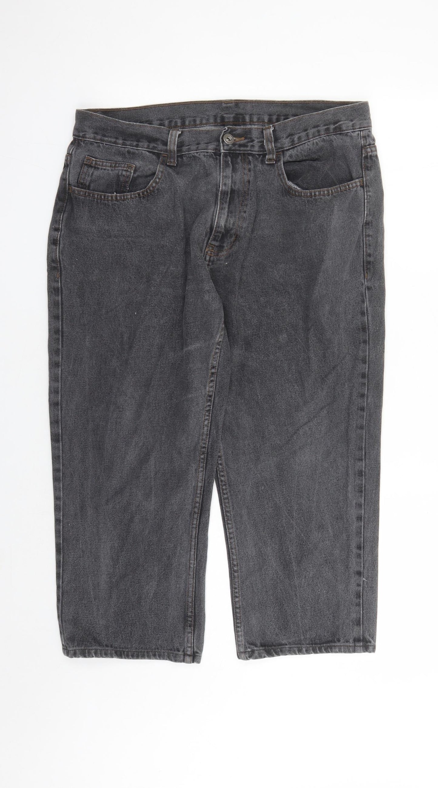 George Womens Grey Cotton Cropped Jeans Size 36 in L22 in Regular Zip - Pockets