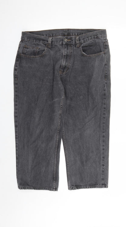 George Womens Grey Cotton Cropped Jeans Size 36 in L22 in Regular Zip - Pockets