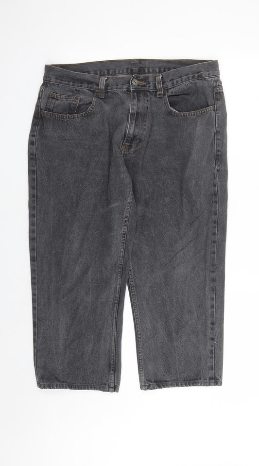 George Womens Grey Cotton Cropped Jeans Size 36 in L22 in Regular Zip - Pockets