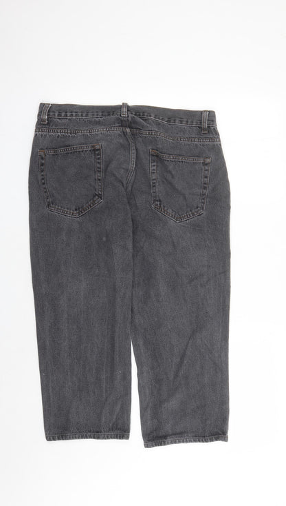 George Womens Grey Cotton Cropped Jeans Size 36 in L22 in Regular Zip - Pockets