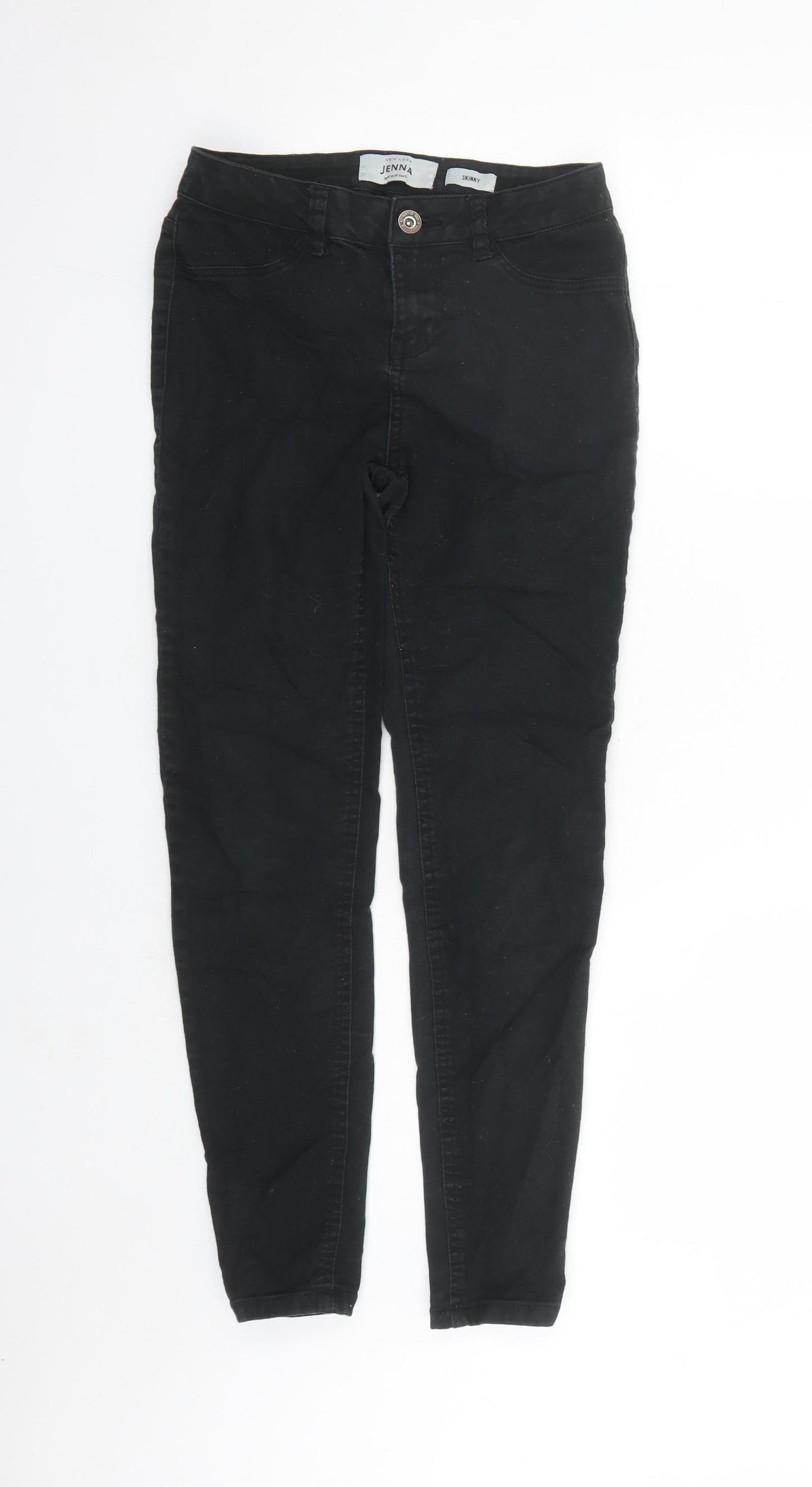 New Look Womens Black Cotton Skinny Jeans Size 10 L27 in Regular Zip