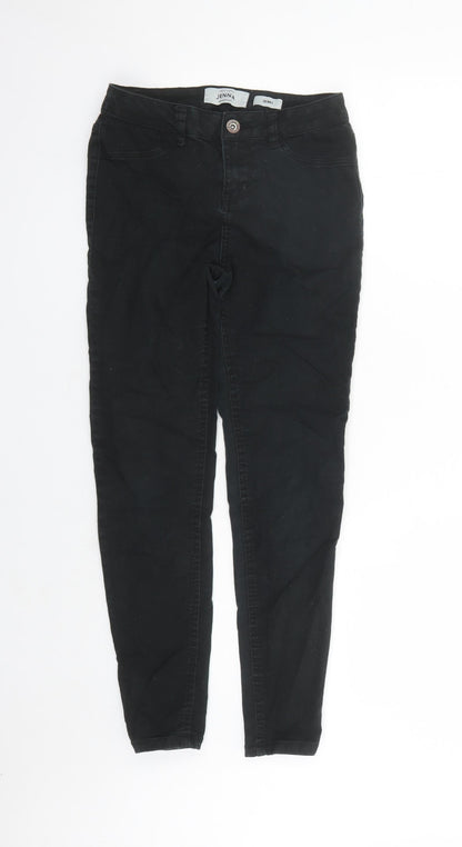 New Look Womens Black Cotton Skinny Jeans Size 10 L27 in Regular Zip