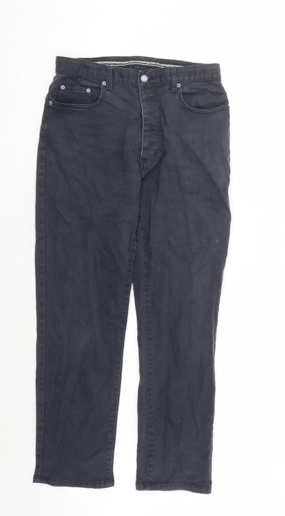 Armando Mens Blue Cotton Straight Jeans Size 30 in L28 in Regular Button