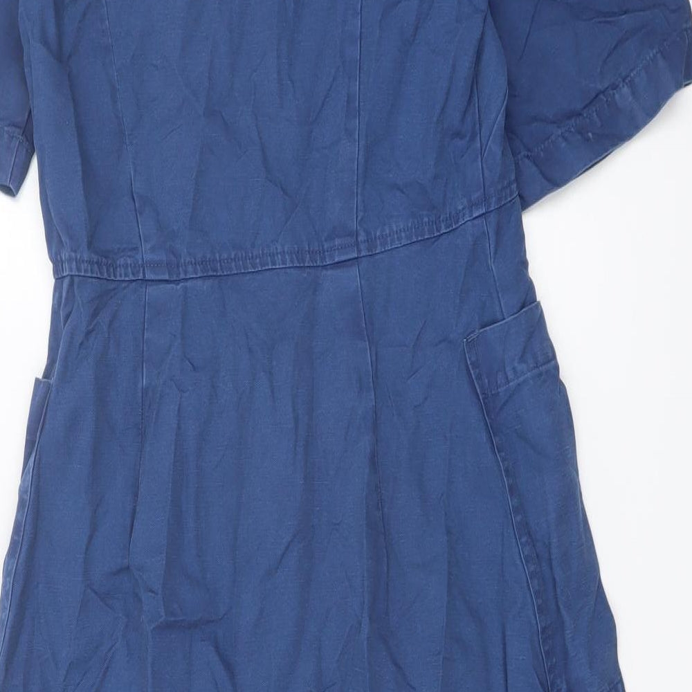 Finery Womens Blue Cotton A-Line Size 8 Collared Button