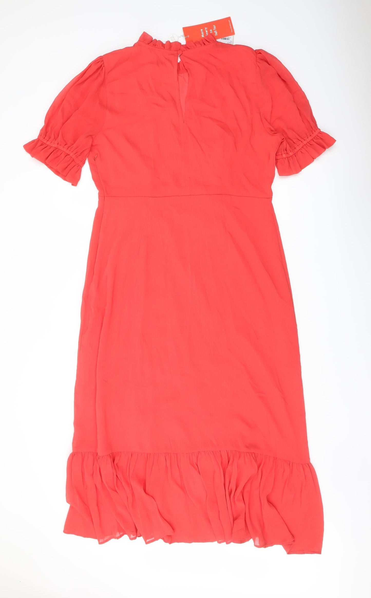 Finery Womens Red Polyester A-Line Size 16 Mock Neck Zip