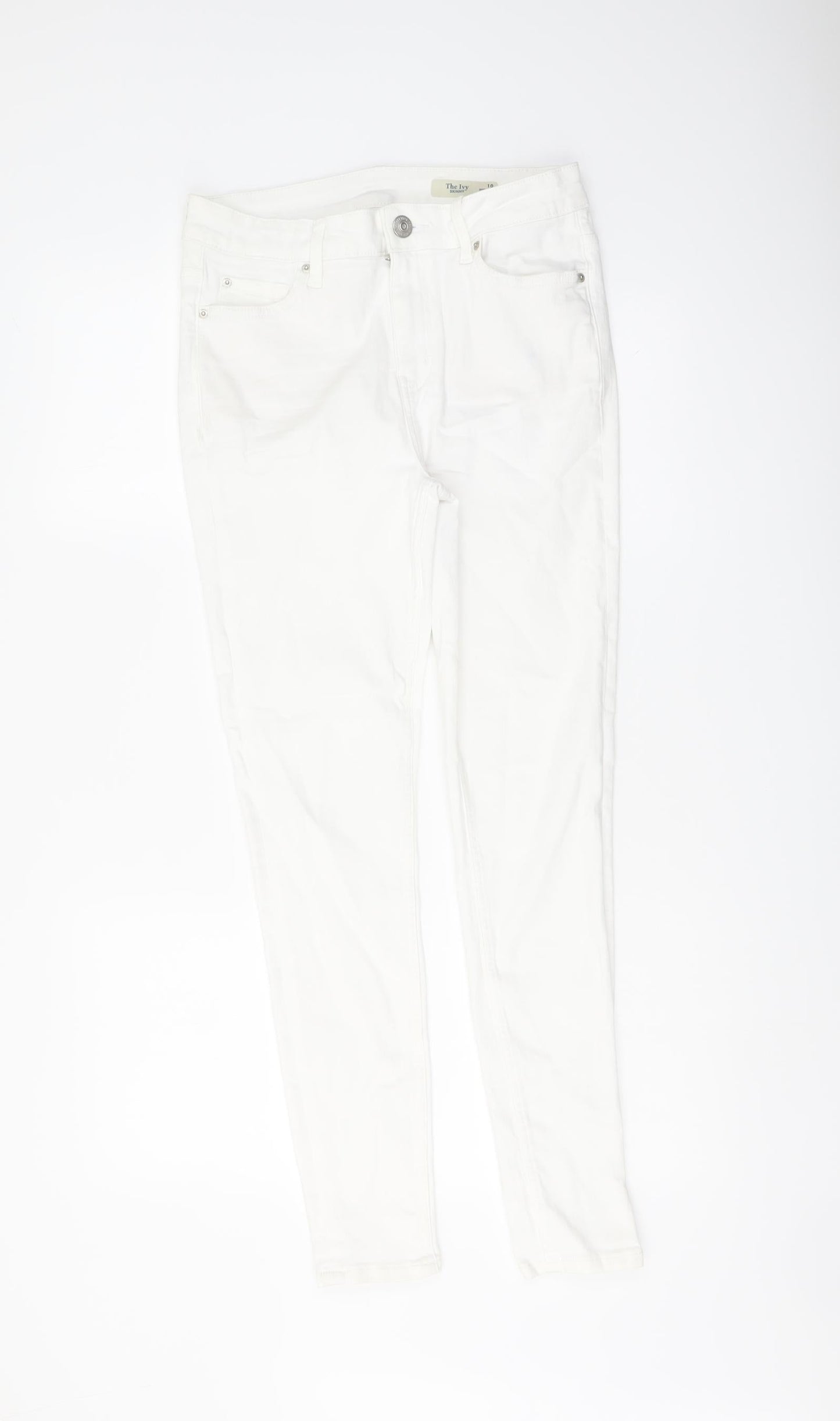 Womens UK Size 10 Marks and Spencer Regular Fit Skinny White Jeans