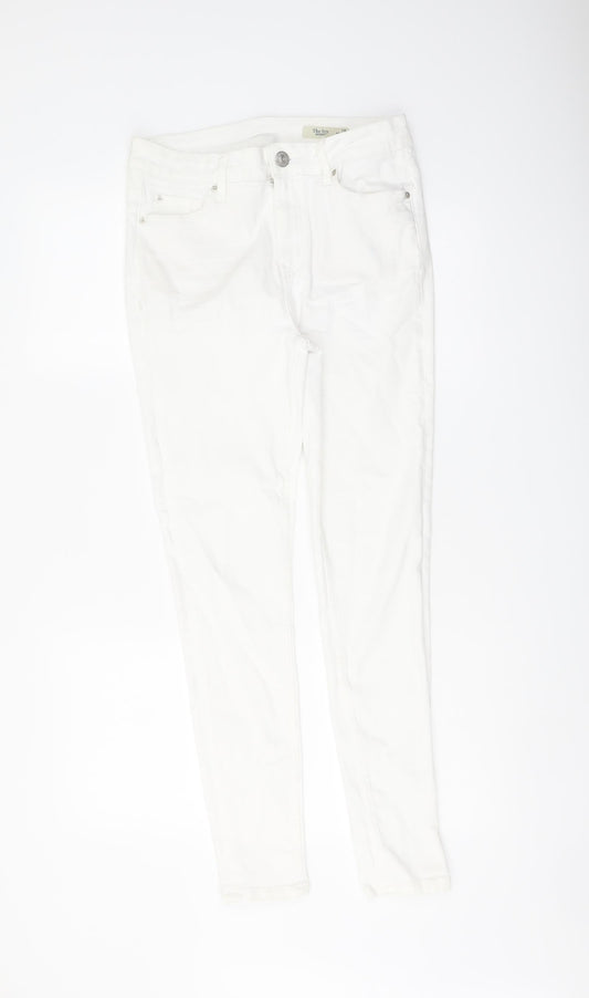 Womens UK Size 10 Marks and Spencer Regular Fit Skinny White Jeans