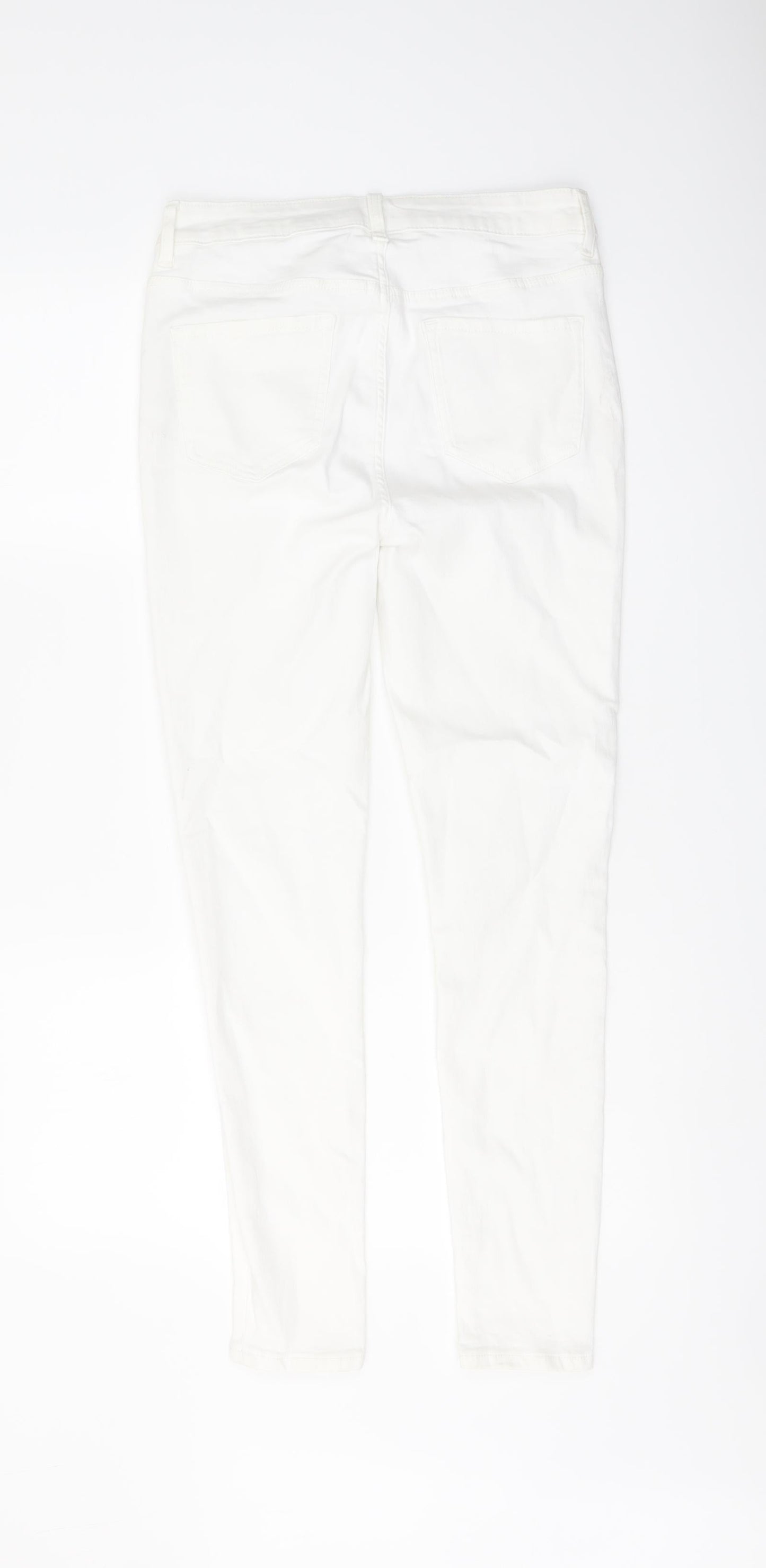Womens UK Size 10 Marks and Spencer Regular Fit Skinny White Jeans
