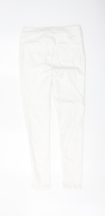 Womens UK Size 10 Marks and Spencer Regular Fit Skinny White Jeans