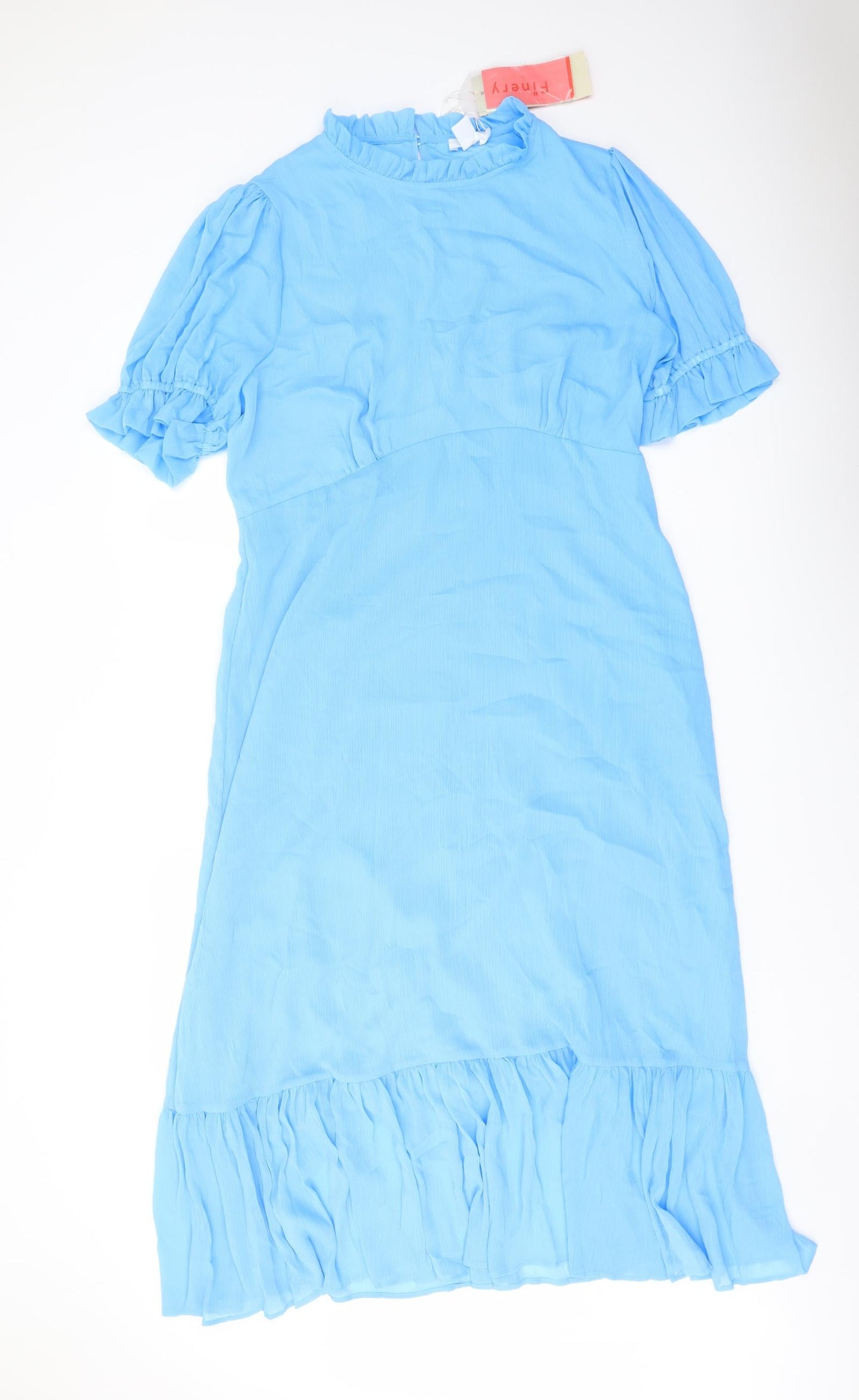 Finery Womens Blue Polyester A-Line Size 18 Mock Neck Zip