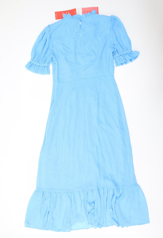 Finery Womens Beige Polyester A-Line Size 10 Mock Neck Zip