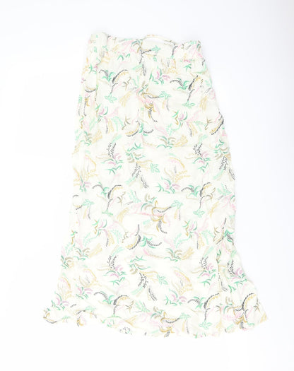 Marks and Spencer Womens Multicoloured Floral Viscose A-Line Skirt Size 6 Drawstring