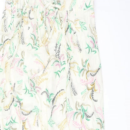Marks and Spencer Womens Multicoloured Floral Viscose A-Line Skirt Size 6 Drawstring