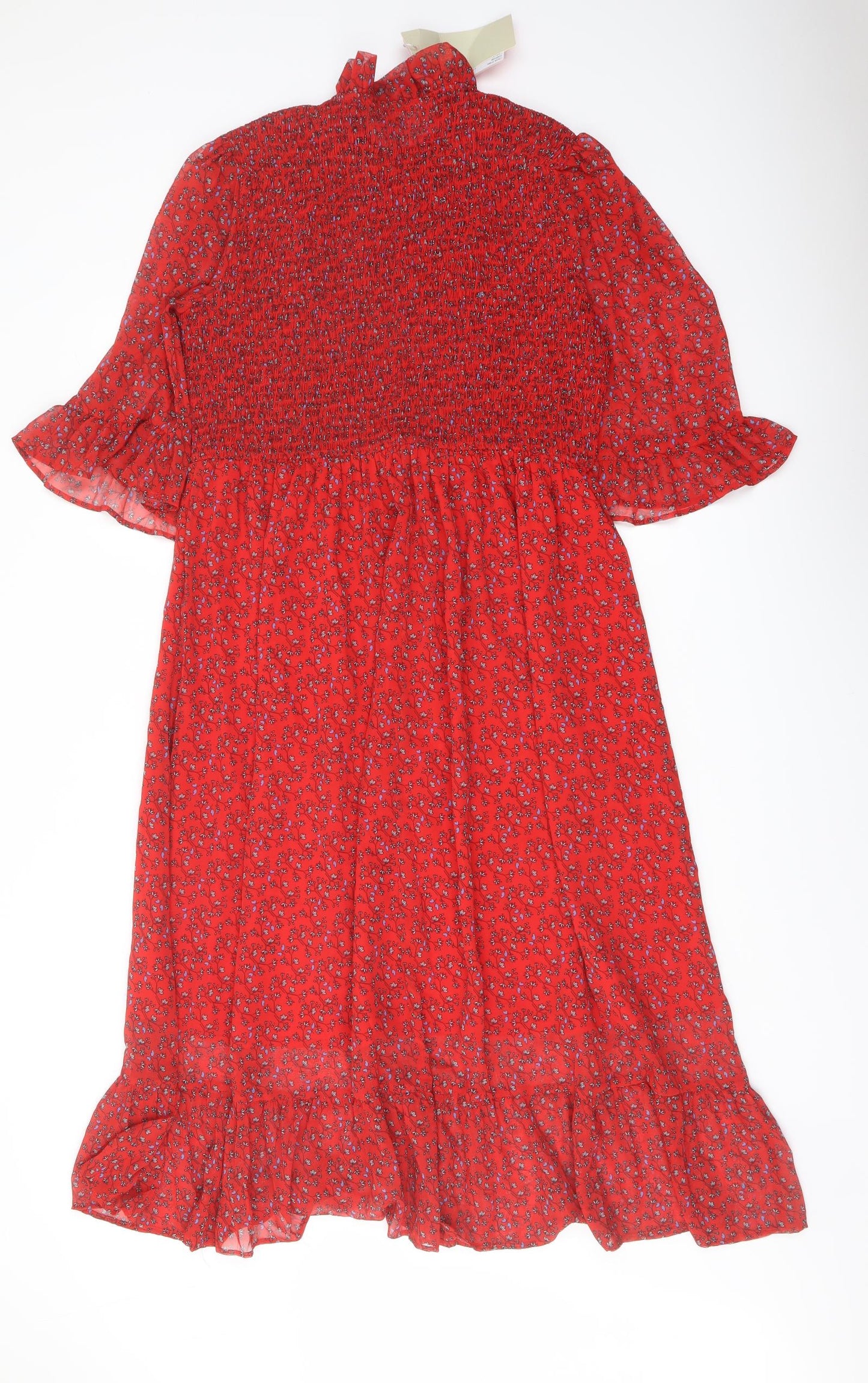 Finery Womens Red Floral Polyester A-Line Size 18 Mock Neck Pullover