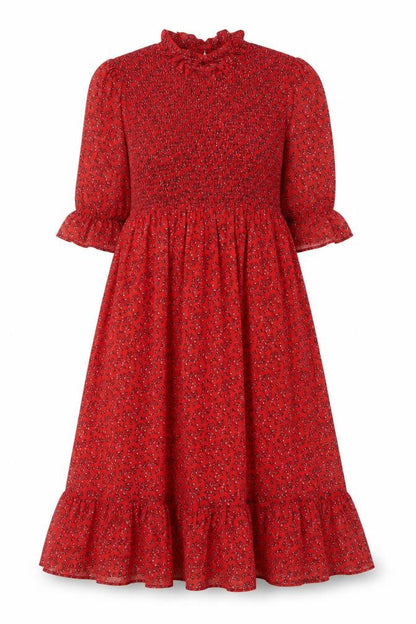 Finery Womens Red Floral Polyester A-Line Size 18 Mock Neck Pullover