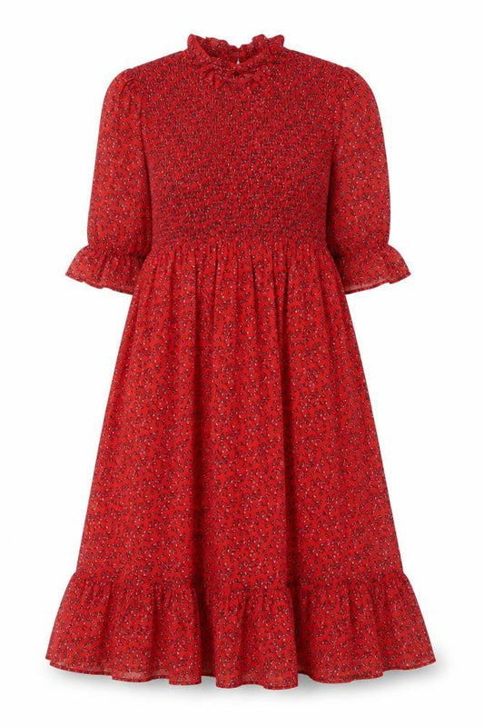 Finery Womens Red Floral Polyester A-Line Size 18 Mock Neck Pullover